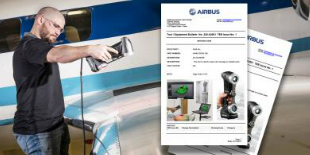 Creaform HandySCAN 3D scanner now certified by Airbus (from import)